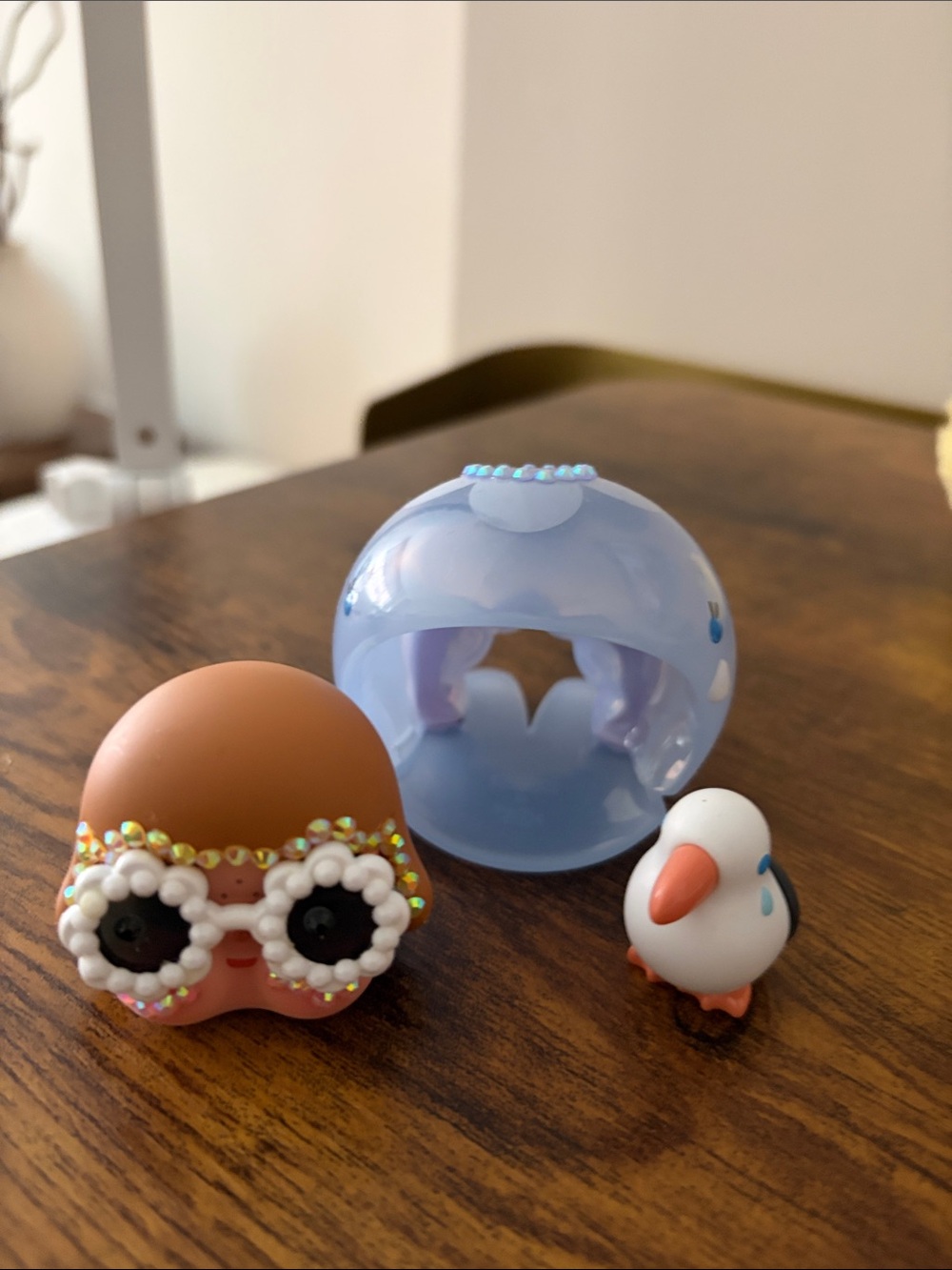 Brown & White Playset Figure with Blue Shell and Orange Beak